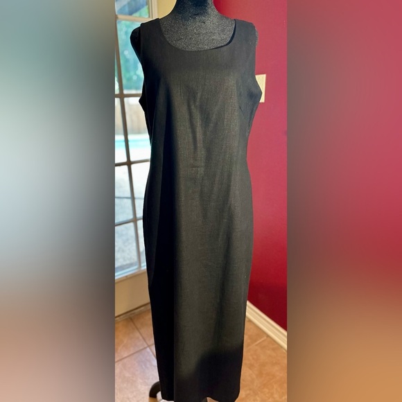Jessica Howard Black Linen Blend 2-Piece Dress Set w/ Embroidered Jacket Sz 10 - Picture 2 of 15